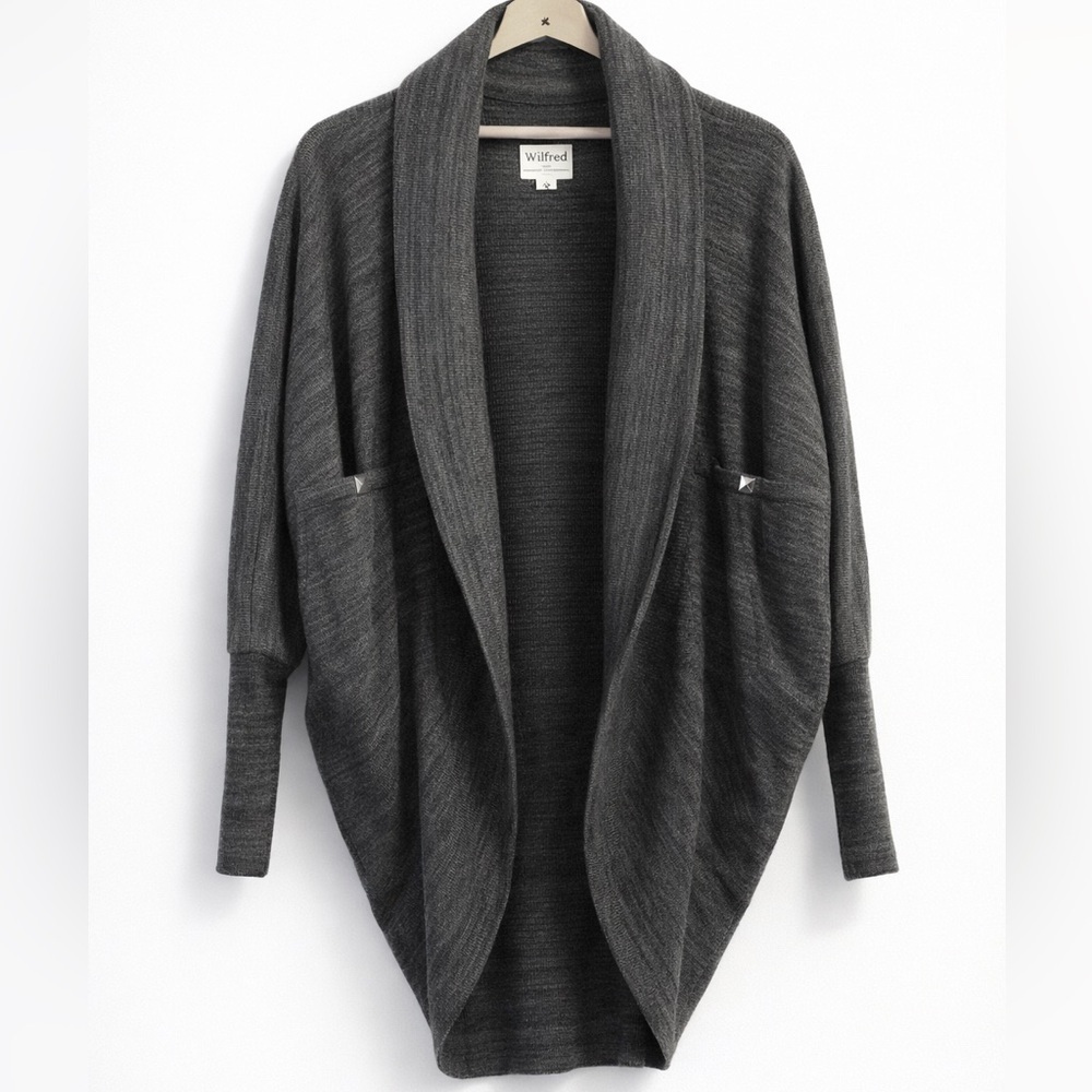 Wilfred Aritzia Grey Cocoon Cardigan XXS Didiot Draped Shawl - Picture 2 of 5